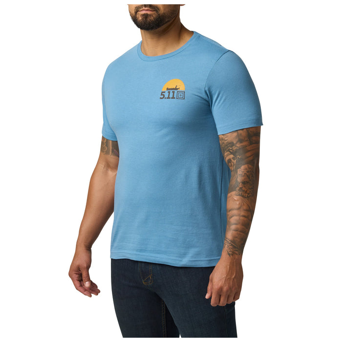 76166ADU-766 PLAYERA TROUT ON! MINERAL BLUE MARCA 5.11 TACTICAL