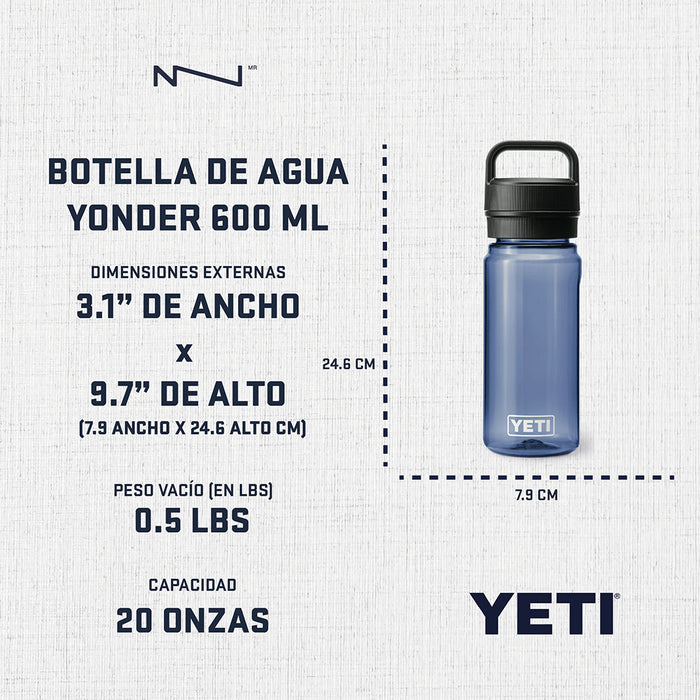 21071501949 BOTELLA DE AGUA YONDER 600ml MARINO MARCA YETI