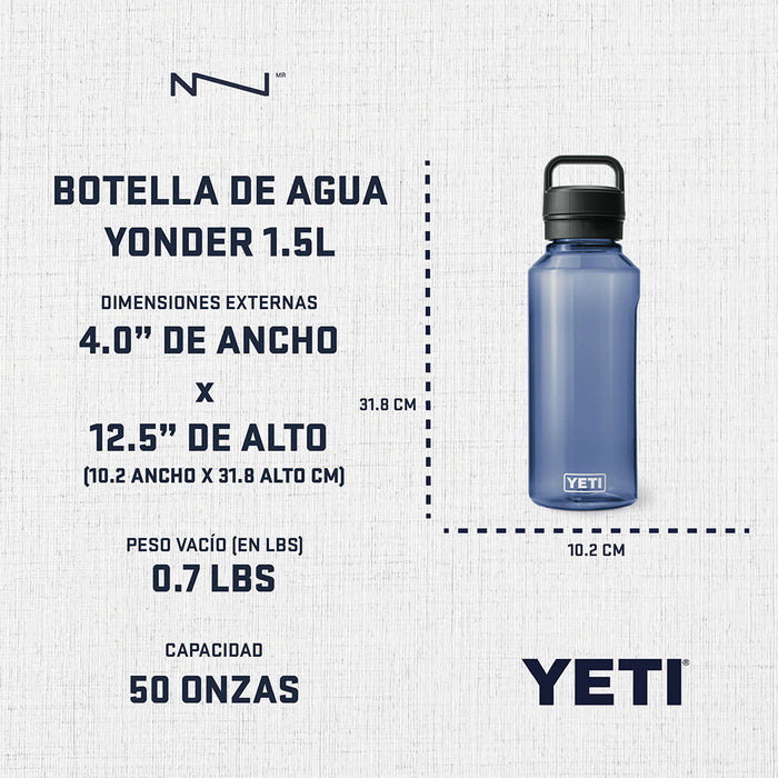 21071501945 BOTELLA DE AGUA YONDER 1.5Lt MARINO MARCA YETI