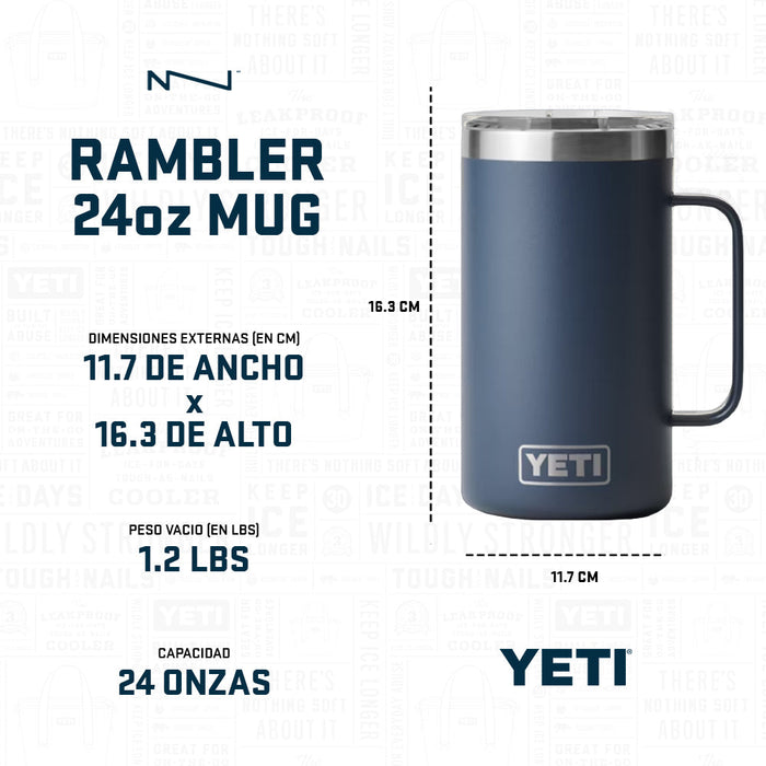 21071502271 TAZA RAMBLER 24oz MUG TAPA MAGNETICA BLANCO MARCA YETI