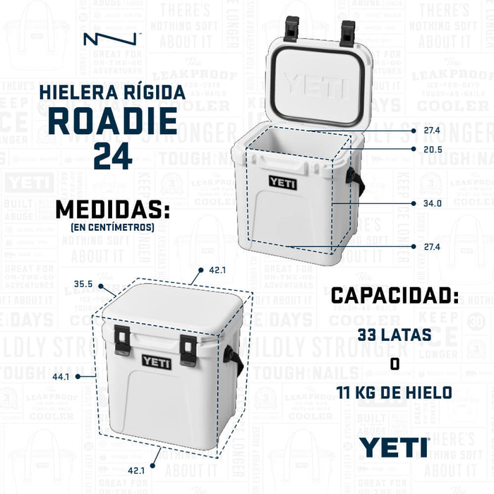 10022020000 HIELERA RIGIDA ROADIE 24 BLANCA MARCA YETI