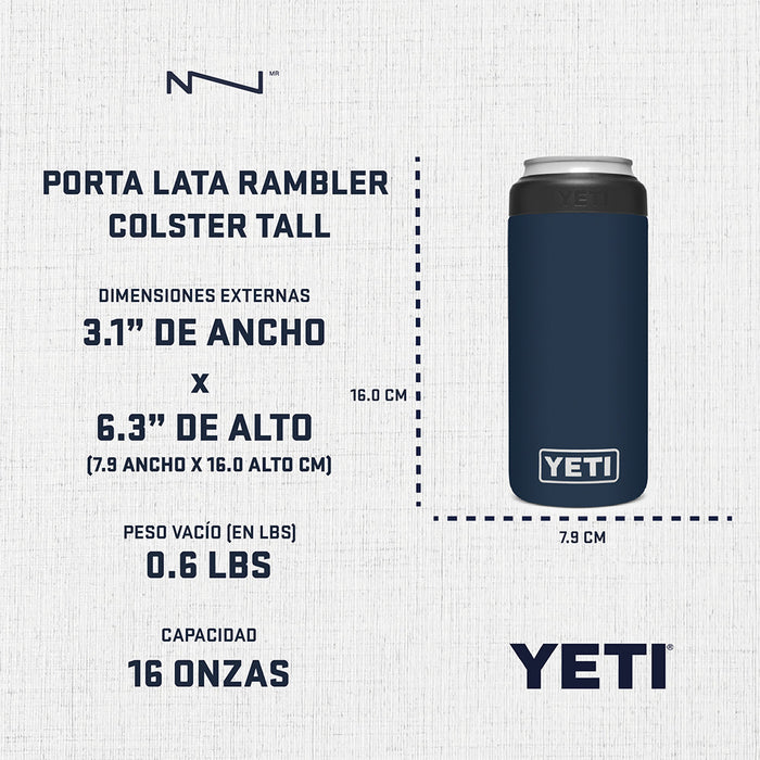 21070090090 PORTA LATA RAMBLER COLSTER TALL FX BLANCO MARCA YETI